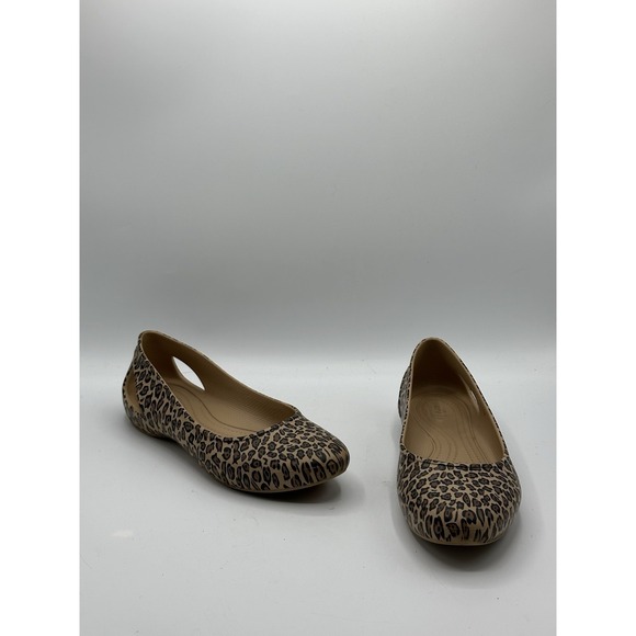 CROCS Shoes - Crocs Kadee Flats Women 9 Cheetah Leopard Animal Print Ballet Flats Comfort Shoe